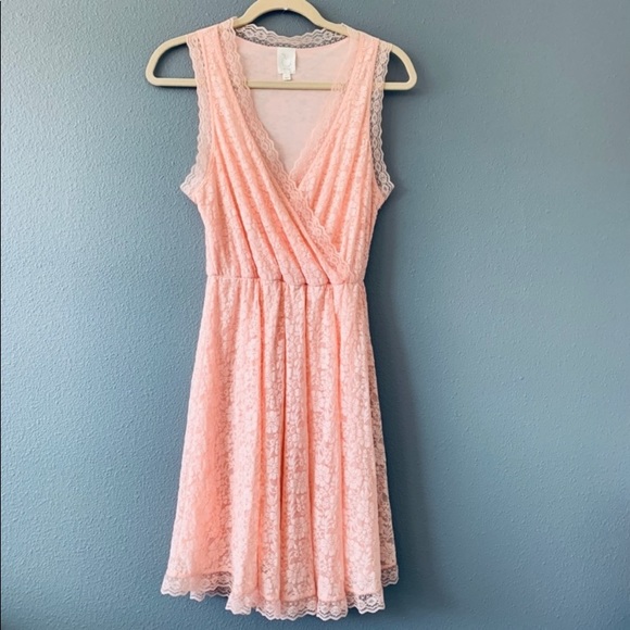 Anthro E by Eloise Lace Chemise Dress Pink SZ S - Picture 2 of 8